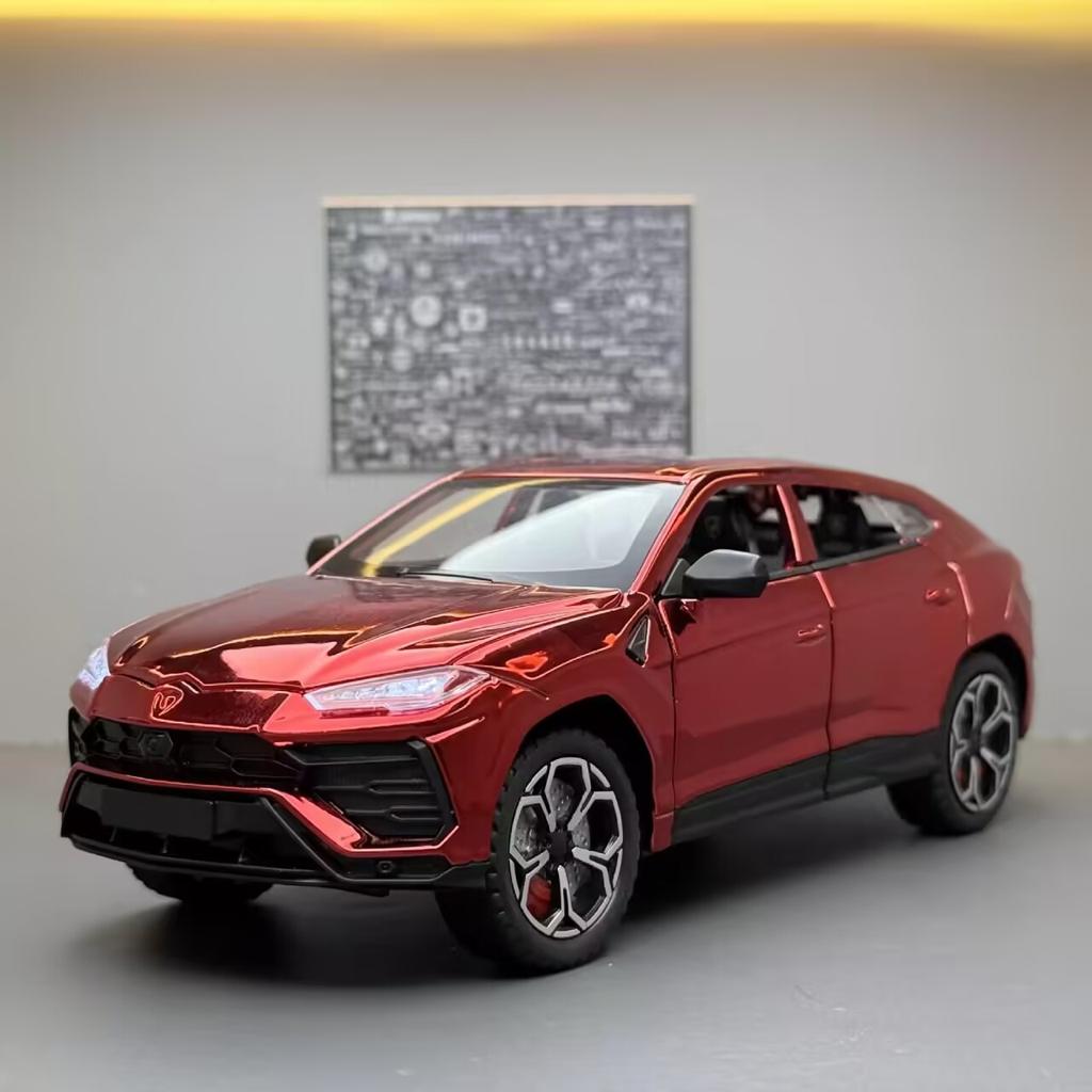 1/24 Lamborghini URUS SUV Alloy Electroplating Sports Car Model Diecasts Metal Off-road Vehicles Model Simulation Sound Light Kids Toys Gift