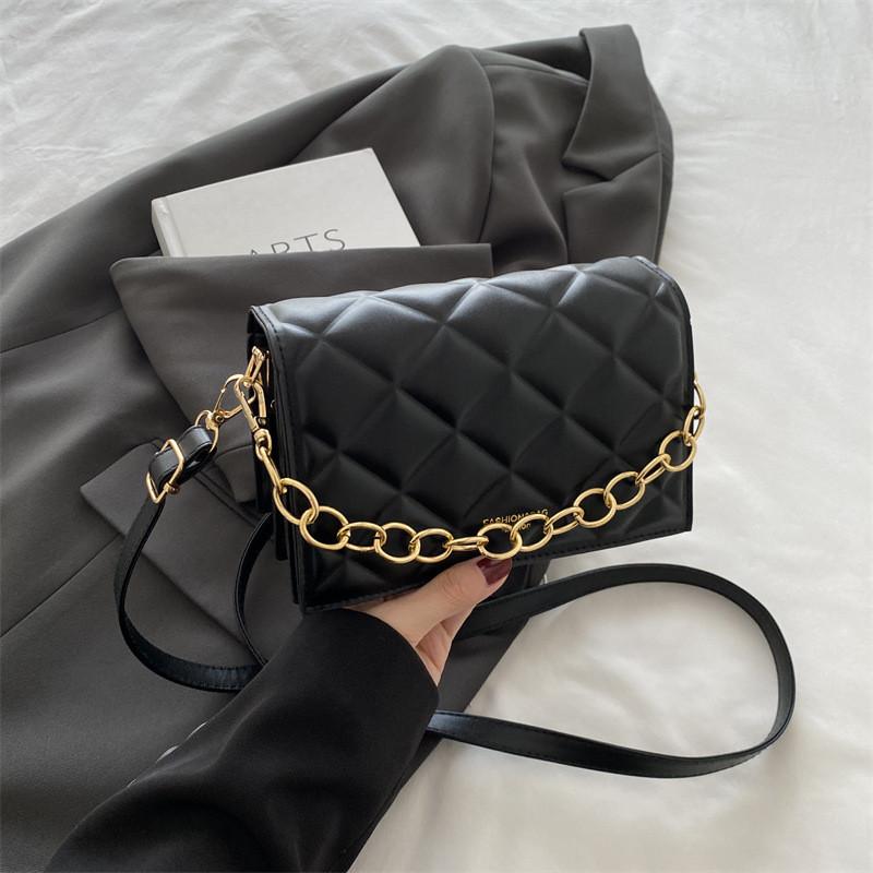 Chic Quilted Pattern Pu Shoulder Crossbody Bag Stylish Handbag For Everyday Use