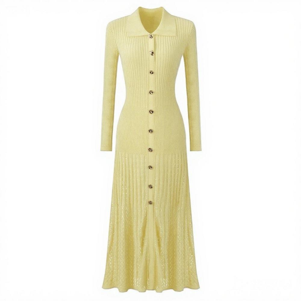 Pletené vintage šaty s dlouhým rukávem ve velkých velikostech, novinka, pro ženy, ležérní jarní podzimní šaty