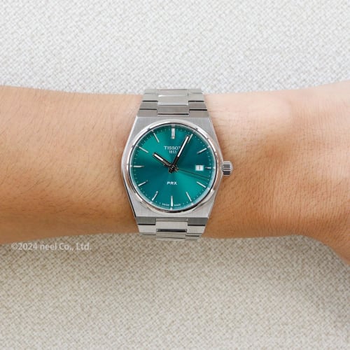 Tissot PRX Men's Watch with Green Dial and Bracelet, T1372101108100, Officially Imported