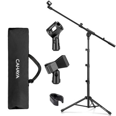 CAHAYA [2-Way Design with Clip] Microphone Stand, StraightBoom, 218cm, with Carrying Bag, 1.5kg, 360° Height Adjustable, Steel and Nylon Material,