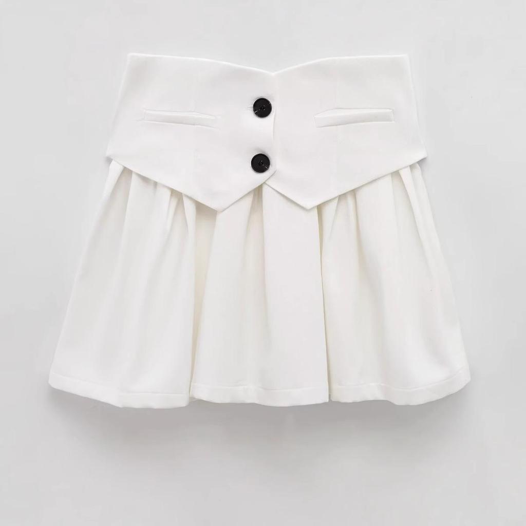 2025 Spring Women's European & American Wide Pleated Striped Vest Dress