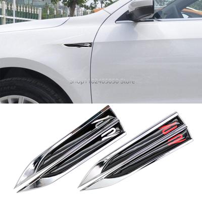 2 adet Araba R Yarış Logosu Amblem Etiket Şerit VW Touran Jetta Golf Beetle Passat CC Oto Çamurluk Yan Tampon Dekorasyon