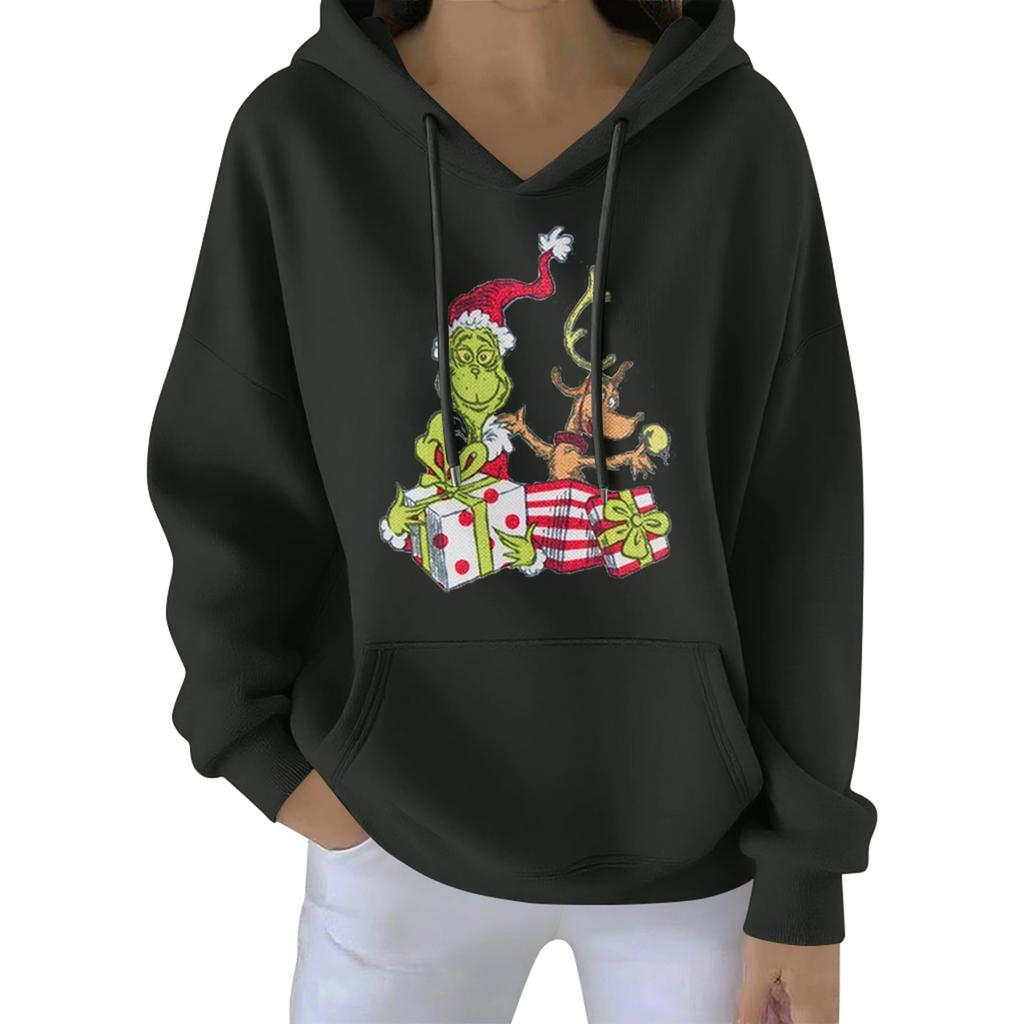 Women's Christmas  Hoodie Funny Cute Christmas Holiday Sweatshirt Pullover