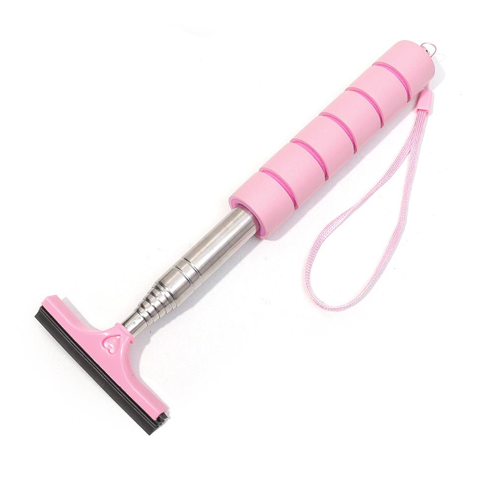 

Телескопический стеклоочиститель, многофункциональный автомобильный зеркальный щиток заднего вида, выдвижные стеклоочистители, универсальный инструмент для очистки стекла центральной консоли автомобиля розовый