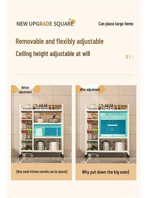 Multi-Layer Kitchen Microwave and Vegetable Storage Rack