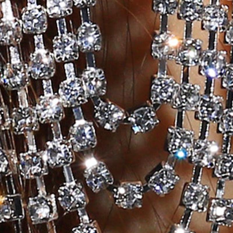 Orecchini a Frange a U con Strass alla Moda per Donna Orecchini Lunghi Multistrato Brillanti Esagerati Accessori Gioiello