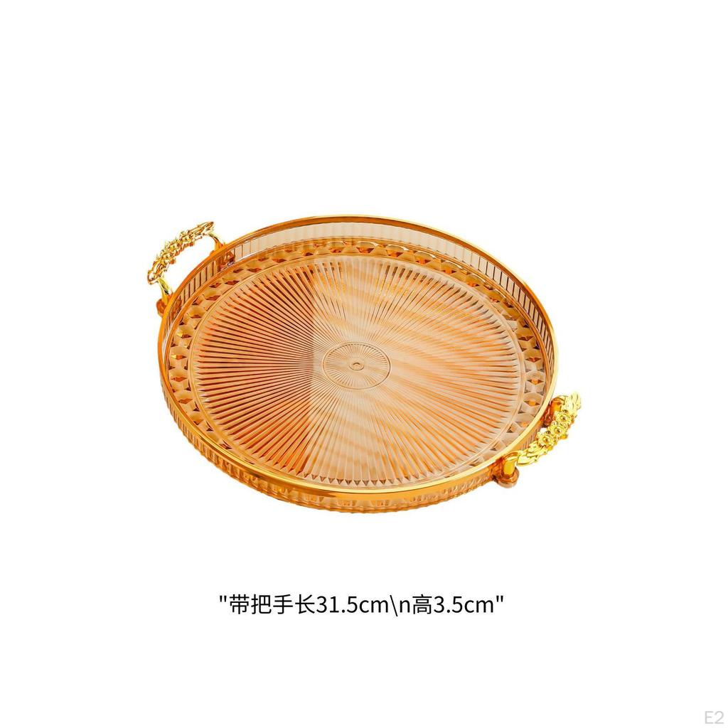 Round Serving Tray Cake Display Plate Versatile Easy To Clean Durability Fruit Food Storage