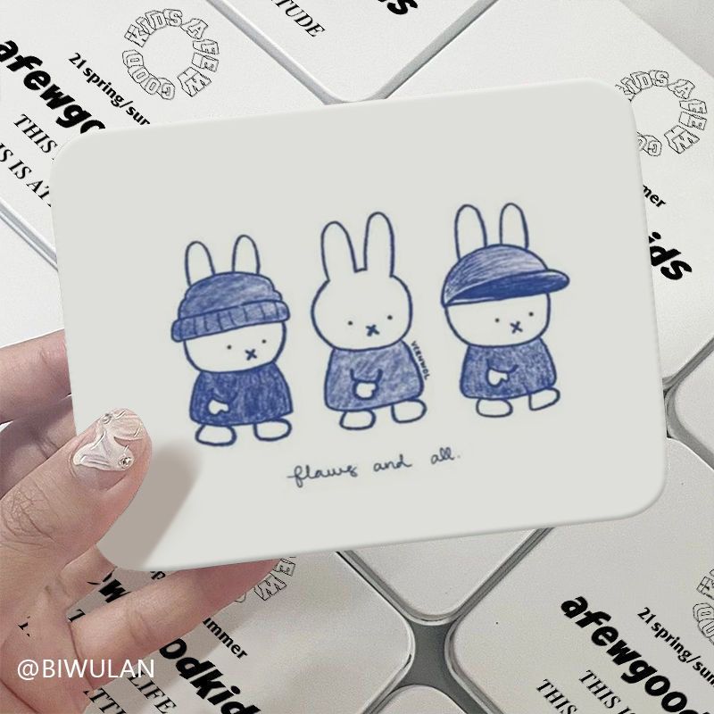 Miffy Rabbit Kawaii Iron Card Organizer Cute Cartoon Storage Box for Small Cards Stylish Metal Container for Office  Home Gifts