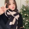 New knitted scarf women's winter versatile college style letter imitation rabbit fur couple scarf