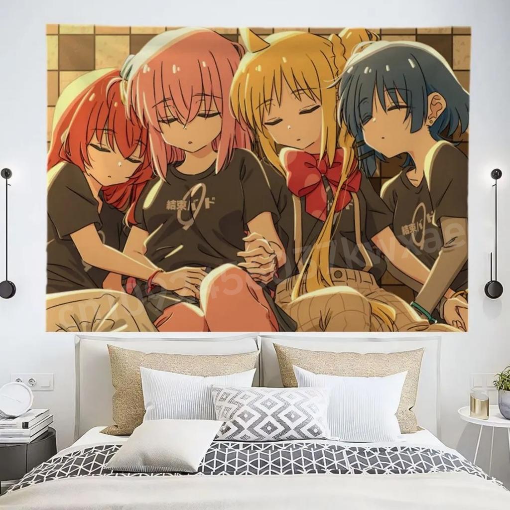1PC the Japanese Anime Bocchi the Rock!  Hanging Tapestry  Background Cloth Decoration Bedroom Bedhead Dormitory Wall Tapestry