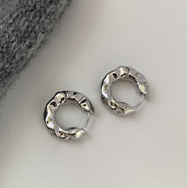 Vintage 925 Silver Earrings for Women Girls Ear Hoop Versatile Round Circle Drop Earrings Fashion Party Jewery Gifts