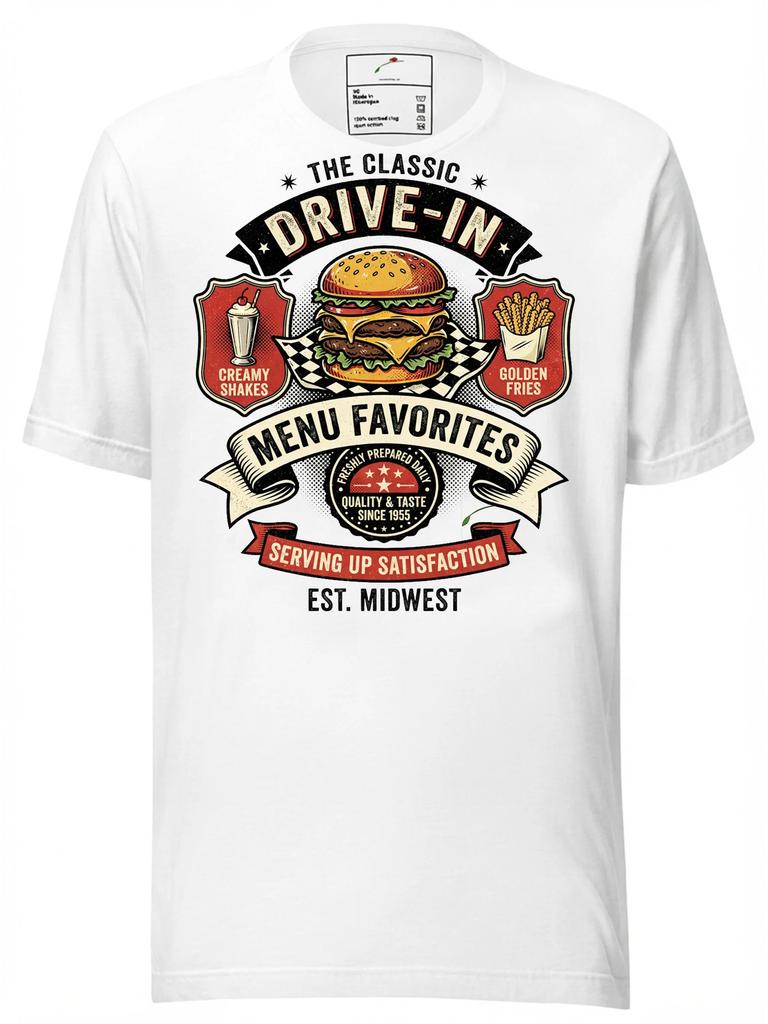 Vintage Fast Food Menu Graphic T-Shirt