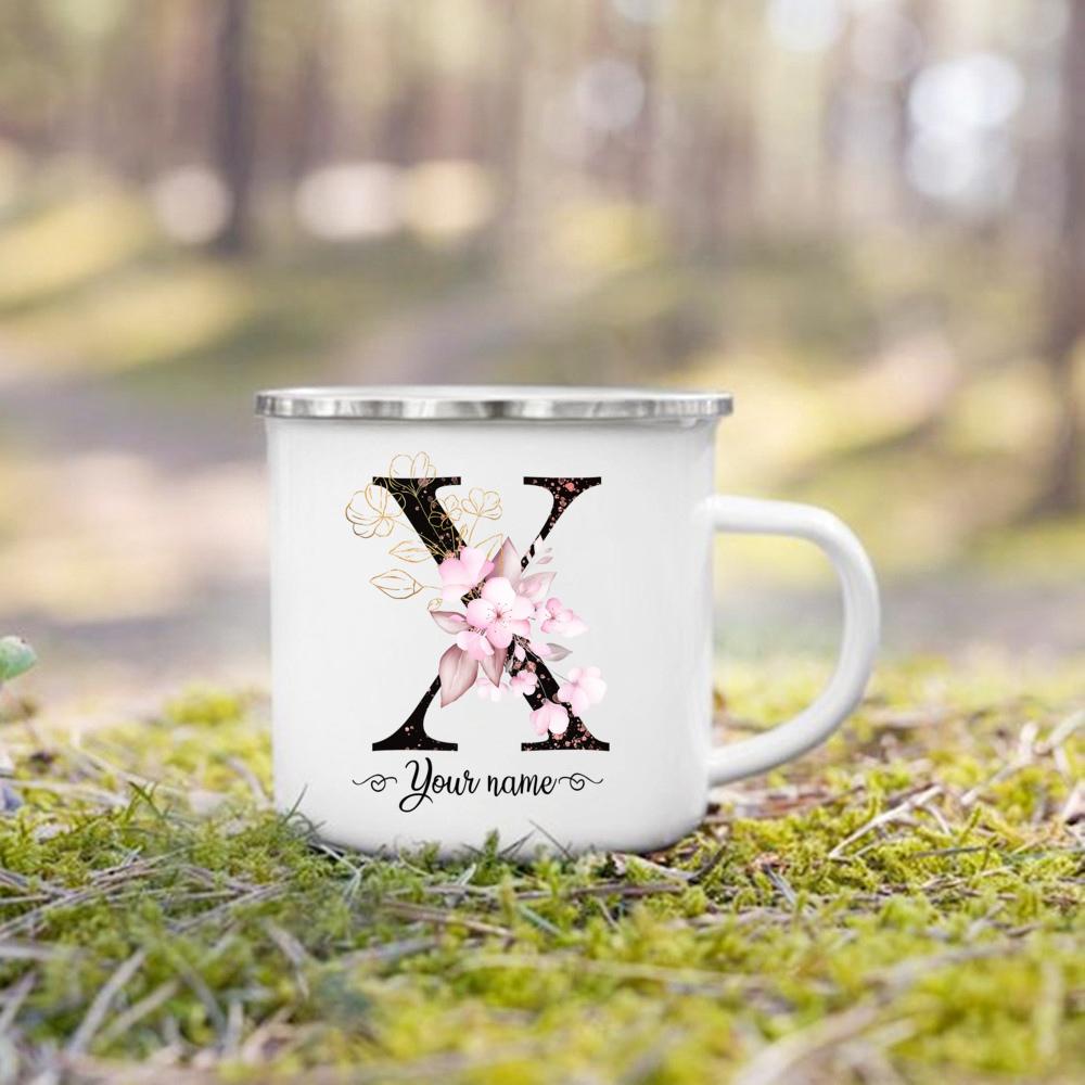 Personalized Mug Initial with Name Cup Custom Tea Coffee Hot Chocolate Mugs Wedding Bride Bridesmaid Mothers Day Gifts for Her