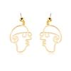 Alloy Face Elegant Earrings For Women Modern Cartoon Expression Design Jewelry
