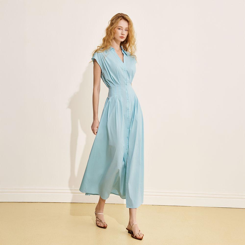 Waiwaiaiem Yy_Blue Short Sleeve Dress