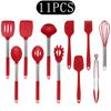 Black Non-stick Silicone Kitchenware Cooking Utensils Set Cookware Spatula Egg Beaters Stainless Steel Handle Kitchen Tool Set