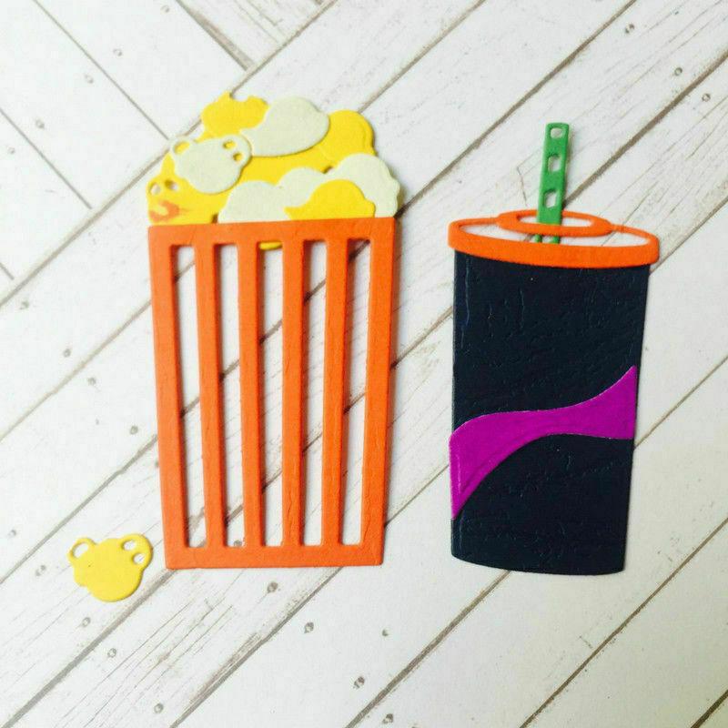 Popcorn Cola Cutting Dies Metal Stencil DIY Scrapbooking Album Paper Card Embossing Craft Art Cinema Food Drink