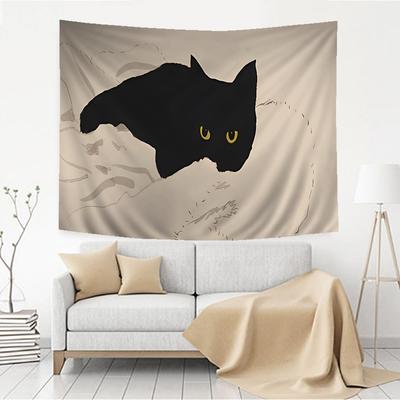 VIKAMA Nordic Style Black Cat Tapestry Living Room And Bedroom Sofa Backdrop Wall Decoration Tapestry Home Room Decoration
