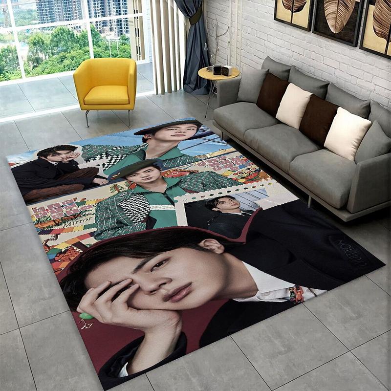Kpop B-BTS Kim Seok Jin Singer Carpet Rug for Playroom Bedroom Living Room Sofa Home Decor,Area Rug Non-slip Floor Mat Gift