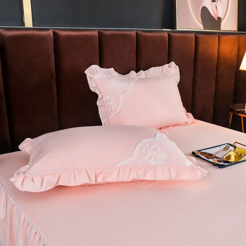 

Наволочка для свадебной спальни, наволочка для подушки, роскошное кружево, лето, дышащее, простое, мягкое, удобное, уютное, для пар, вышивка 48x74 см 48x74cm