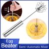 Halbautomatischer Eieraufschläger Edelstahl-Schneebesen Getränke-Milchaufschäumer Aufschäumer Schneebesen Mixer Rührer Eieraufschläger Küchenwerkzeuge