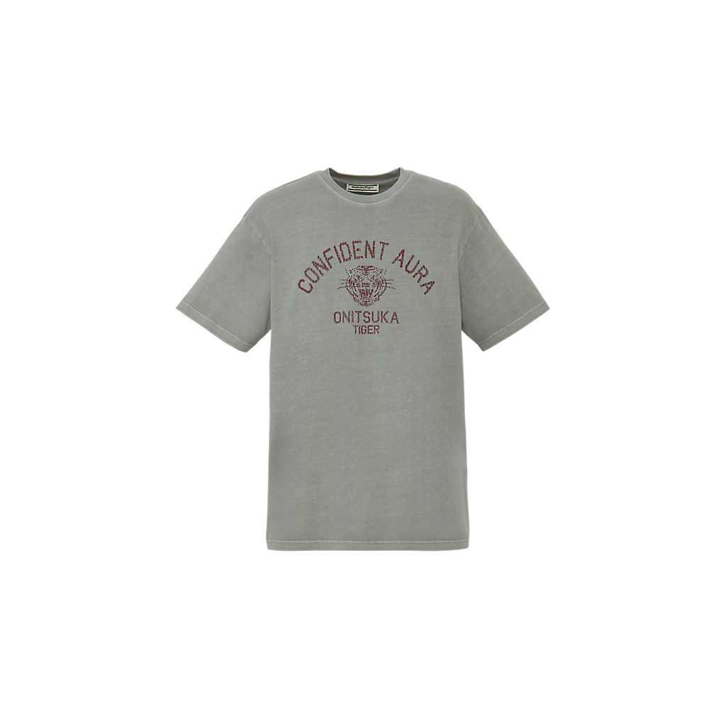 Onitsuka Tiger T Shirts Unisex Heather Gray Crew Neck Moderate 2183B612-020 M