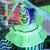 5'6" Scary Laughing Clown Halloween Animatronic, with Glowing Eyes