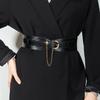 Ladies Chain Wide Belt Punk Black Fashion Vintage Fashion Belt with Dress Suit Accessories