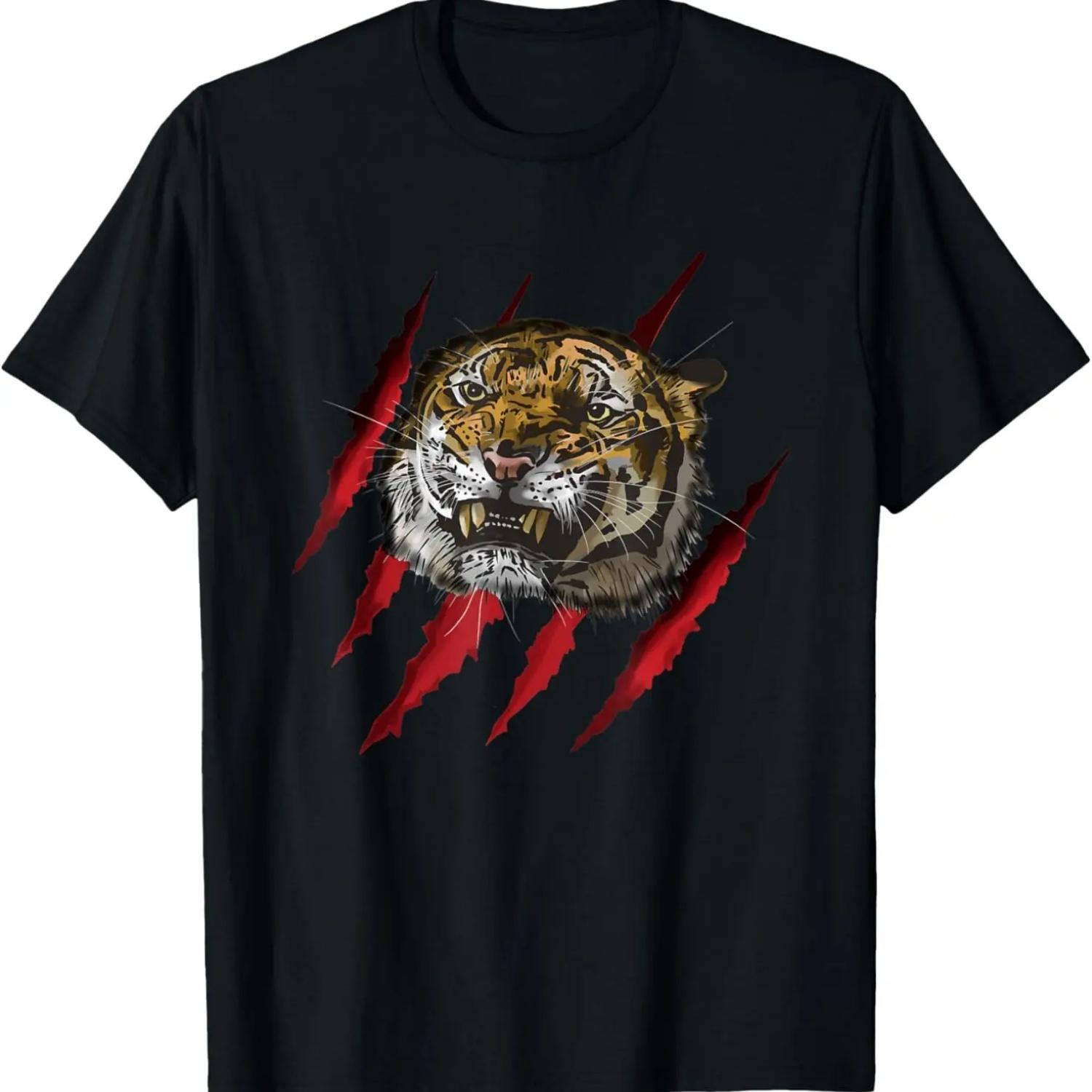 cool Tiger face claw scratches - gift T-Shirt S чёрный