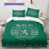 Juego de Colcha y Fundas de Almohada con Patrón del Sporting CP Decoración del Hogar Regalo de Cumpleaños (1 * funda nórdica + 2 * fundas de almohada, sin núcleo)