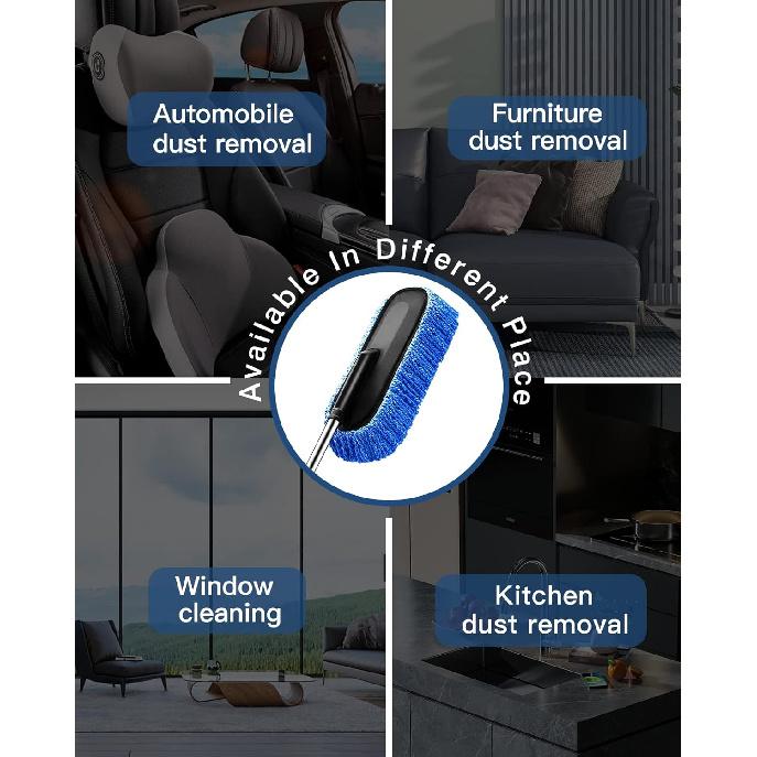 Car Duster, Extendable Long Handle Microfiber Car Duster Exterior Scratch Free Car Cleaning Tool, Car Dust Brush for Truck, SUV, RV, Motorcycle and