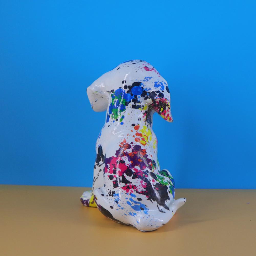 Colorful French Bulldog Statue Decorations Graffiti Art Pet Dog Figurines Home Wine Cabinet Living Room Desktop Animal Ornament