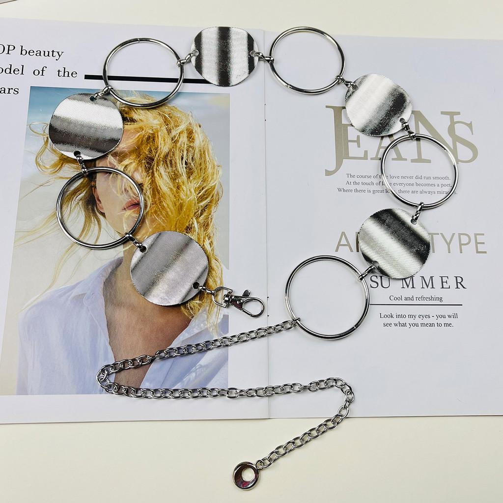 Gold And Silver Metal Waist Chain With Hook Buckle For Womens Casual And Formal Wear серебряный