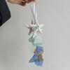 3Pcs Seaglass Hanging Decoration Handmade Bohemian Coastal Nautical Starfish Sea Glass Art Home Office Beach House Wall Ornament Pendant