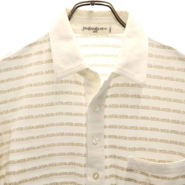 YVES SAINT LAURENT Total pattern logo Short sleeve Polo shirt L Men's Used