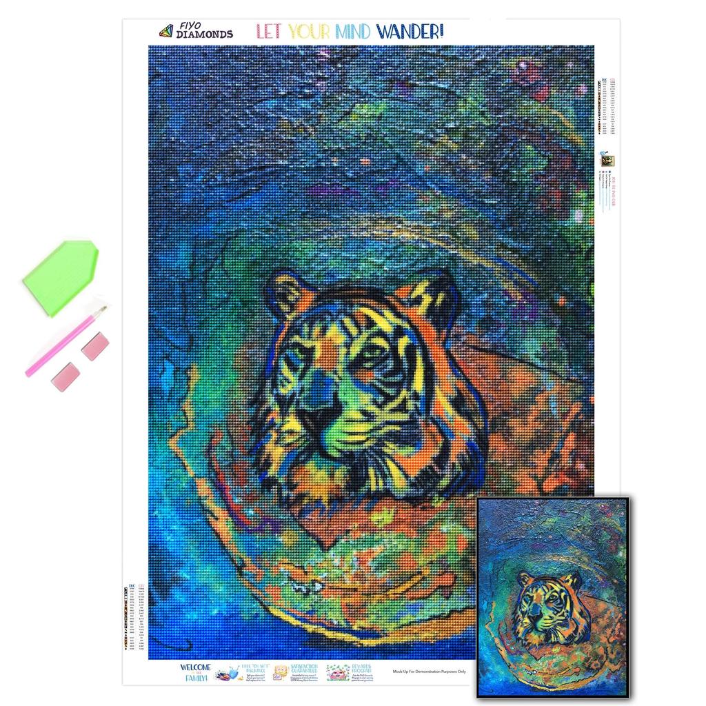 Diamant-Malerei, neues Tier, 5D-Diamant-Stickerei, glasierter blauer Tiger, Bilder von Strasssteinen, Mosaik, Kreuzstich, Kunsthandwerk, Heimdekoration