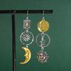 Greek Mythology Face Sun Moon Pendant Creative Design Women's Asymmetric Personality Pendant Earrings Party Gift Custom Jewelry