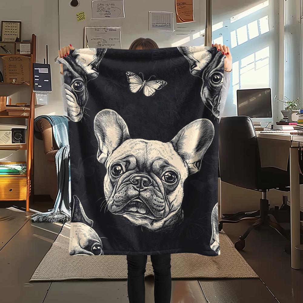 Cartoon Images of Cats Dogs Print Flannel Blanket,High Quality Comfortable for All Seasons,Home Decor,Warmth and Comfort,Perfect for Christmas Gifts