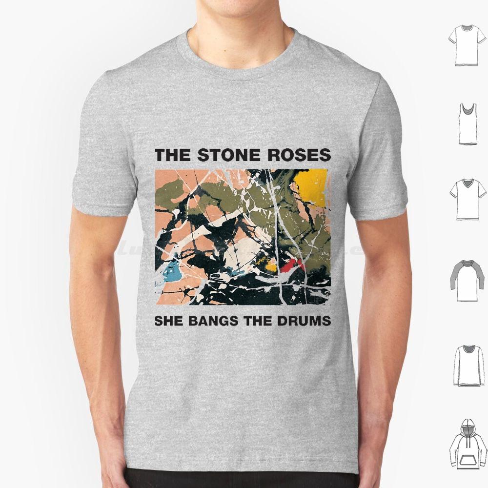 Trending She Bangs The Drums T Shirt Big Size 100% Cotton The Stone Roses Stone Roses The Stone Roses Galaxy Stone Madchester S