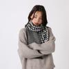 Panama Women's Autumn and Winter Checkered Knitted Wool Scarf Thickened Warm Neck Fashion Luxury Brand H129