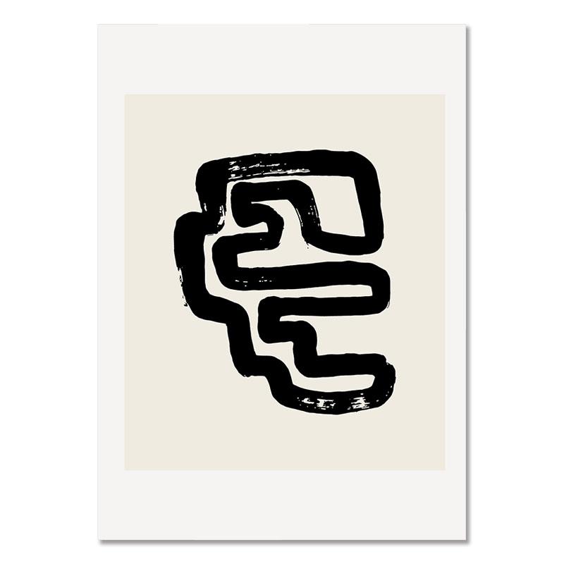 

Скандинавский черно-белый комбинированный постер с цветными блоками, абстрактная линия, геометрическая картина на холсте, настенное искусство для украшения дома 21x30cm No Framed