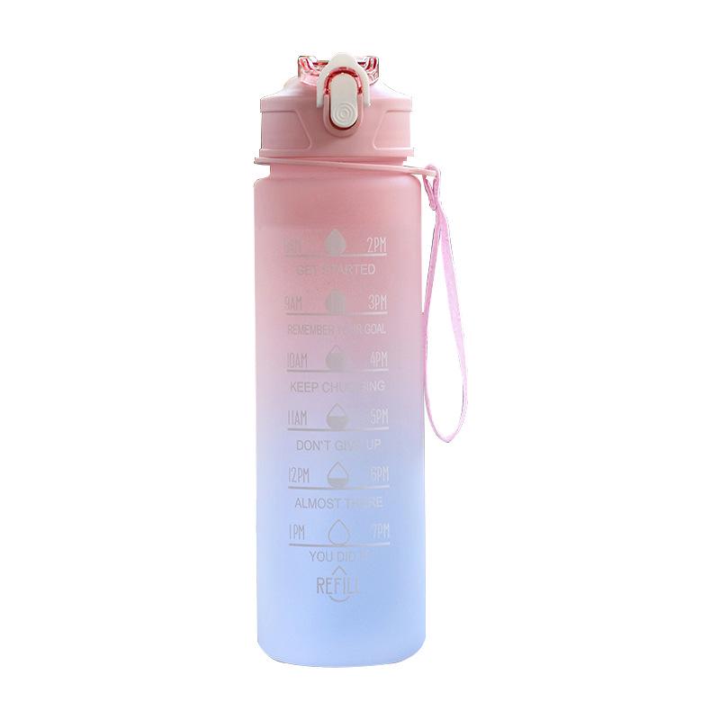 2000ml Stylish Women's Water Bottle with Straw & Scale - Portable for Outdoor & Sports