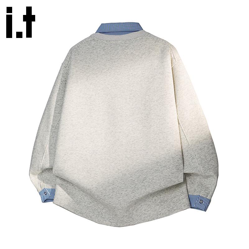 CHOCOOLATEit Men's Faux Two-Piece Shirt Collar Sweatshirt