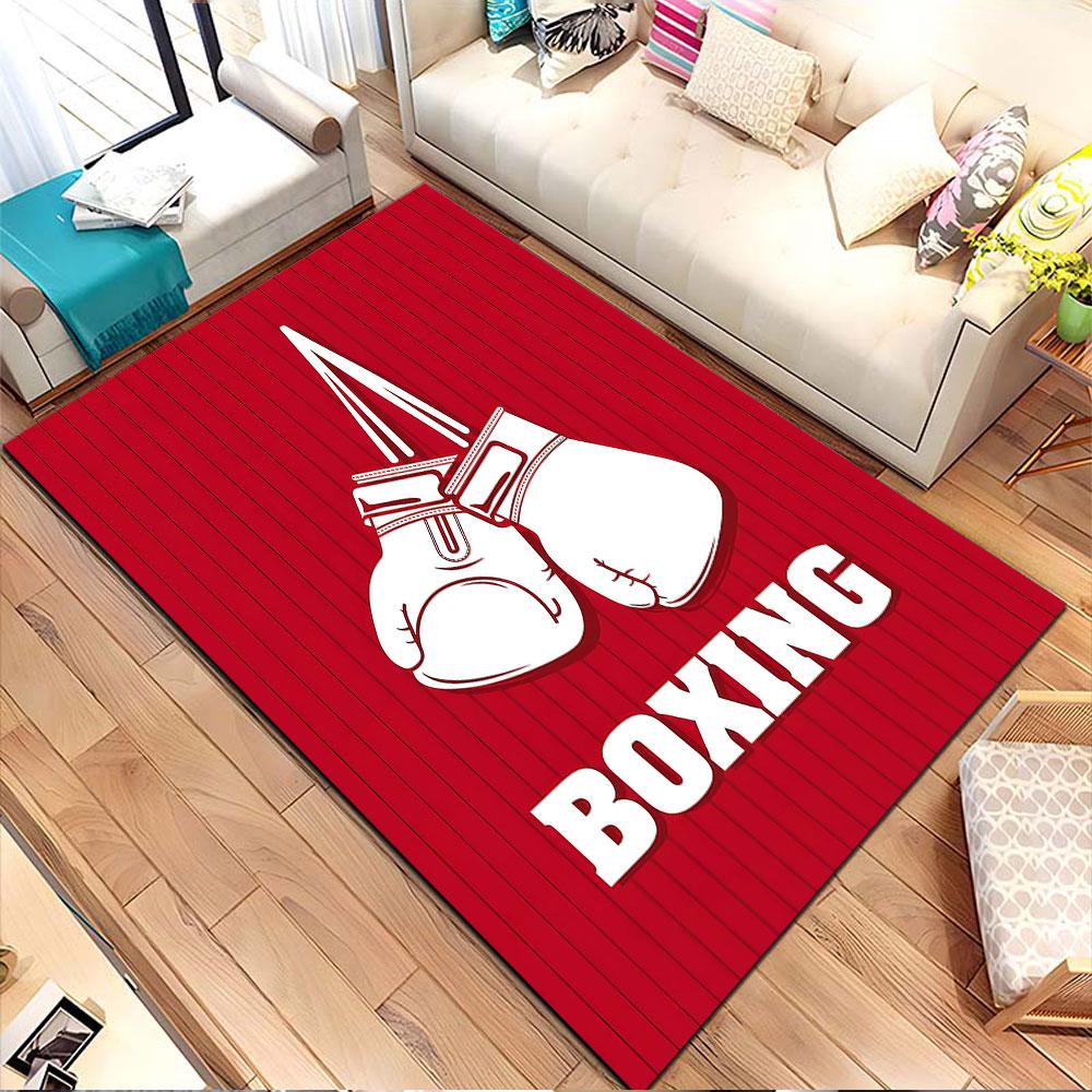Boxing Gloves Design Patterned carpet, non slip mat suitable for living room and bedroom sofas