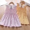 Summer Girls Floral Princess Vest Dress Stylish Baby Sleeveless Party Sundress For Kids