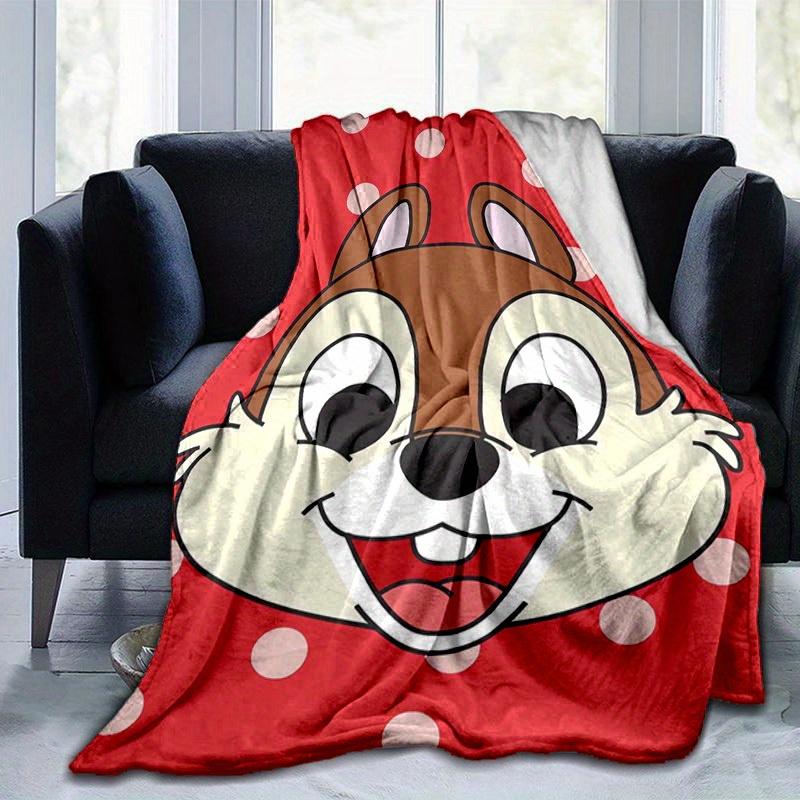 1pc, "Charming Chipmunk Design Flannel Blanket Perfect for Home Decor, Couch Cover, Travel, Camping, Car Use, Beach, Office Nap, Gift Idea"