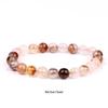 She Yao Natürlicher Kristallachat Tigerauge Armband - Modeschmuck mit einzelnen runden Perlen
