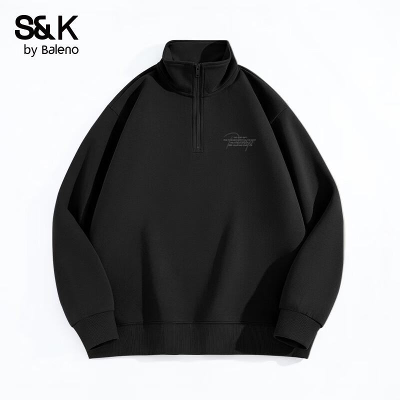 Baleno Men's S&K Half-Zip Stand Collar Knit Sweatshirt