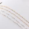 14K Gold Filled Dapped Bar Chain Beaded 3-3.5mm Fresh Water Pearls for DIY Permanent Handmade Necklace Bracelet Jewelry Making